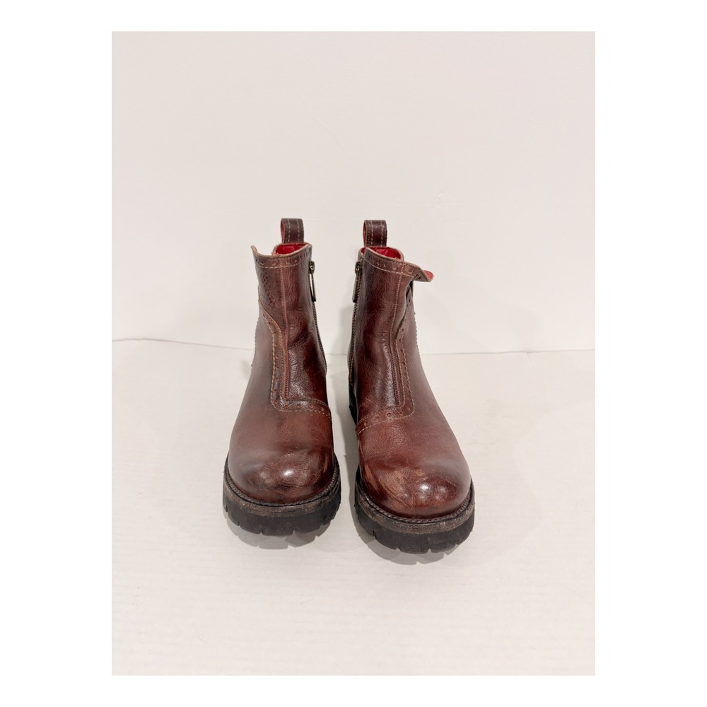 Bed Stu Manchester II Brown Black Leather Lug Sole Ankle Boots Women 7.5 - Picture 10 of 11